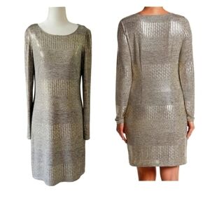 Jessica Howard Women's Metallic Long-Sleeve Formal Holidays Dress size 10